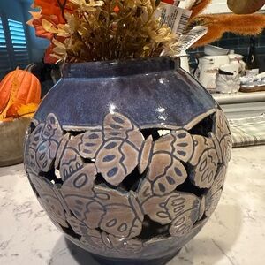Blue Butterfly Vase